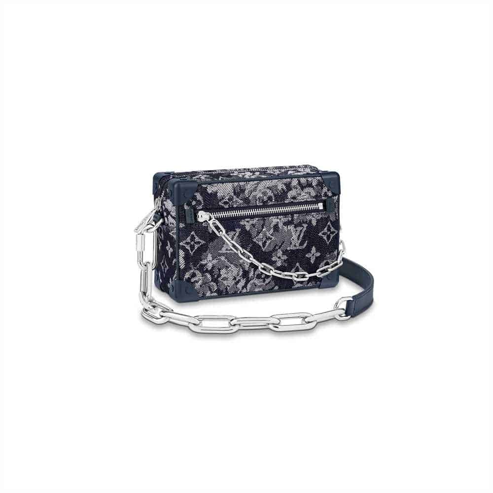 LV Mini Soft Trunk Monogram Tapestry Canvas Bag - Black/White