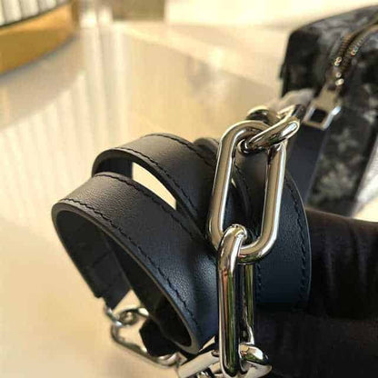 LV Mini Soft Trunk Monogram Tapestry Canvas Bag - Black/White
