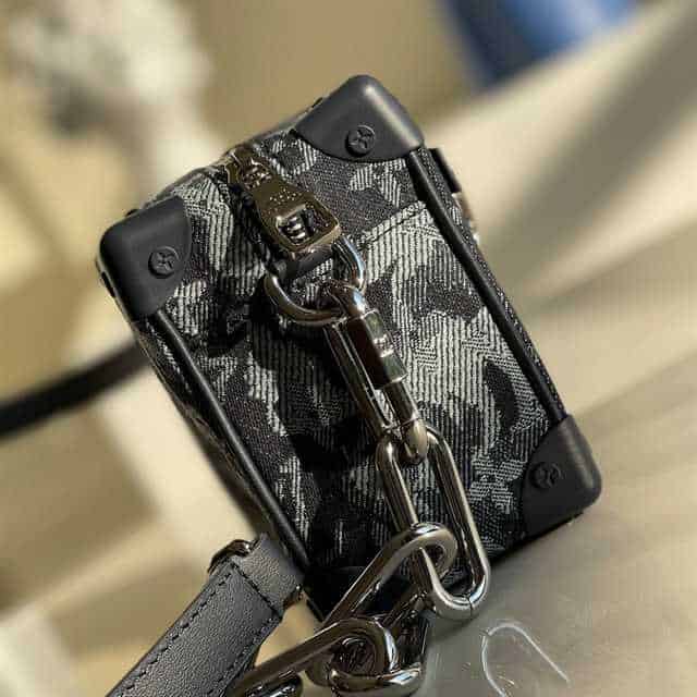 LV Mini Soft Trunk Monogram Tapestry Canvas Bag - Black/White