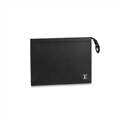 LV Voyage Taiga Leather Pochette - Black