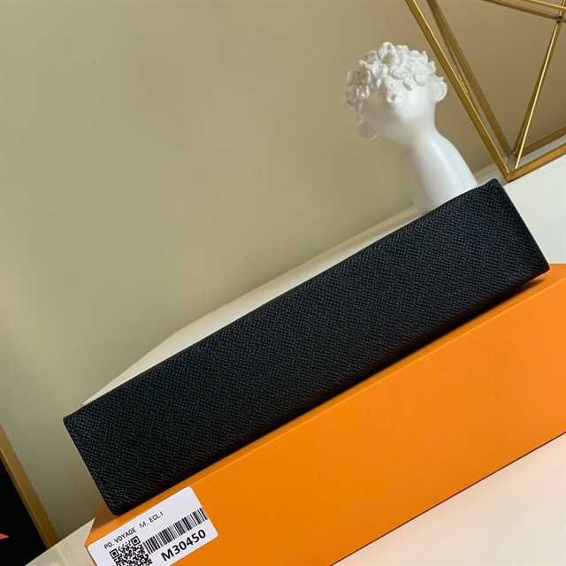 LV Voyage Taiga Leather Pochette - Black