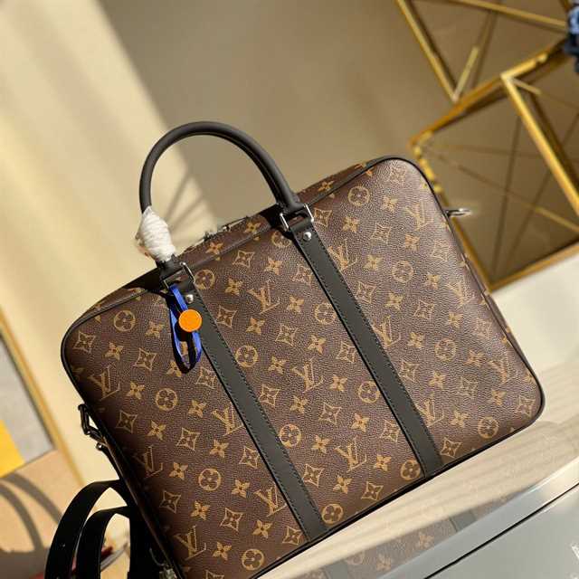 LV Porte-Document Voyage Monogram Macassar Bag - Brown