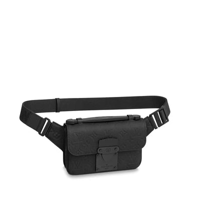 LV S Lock Taurillon Monogram Sling Bag - Black