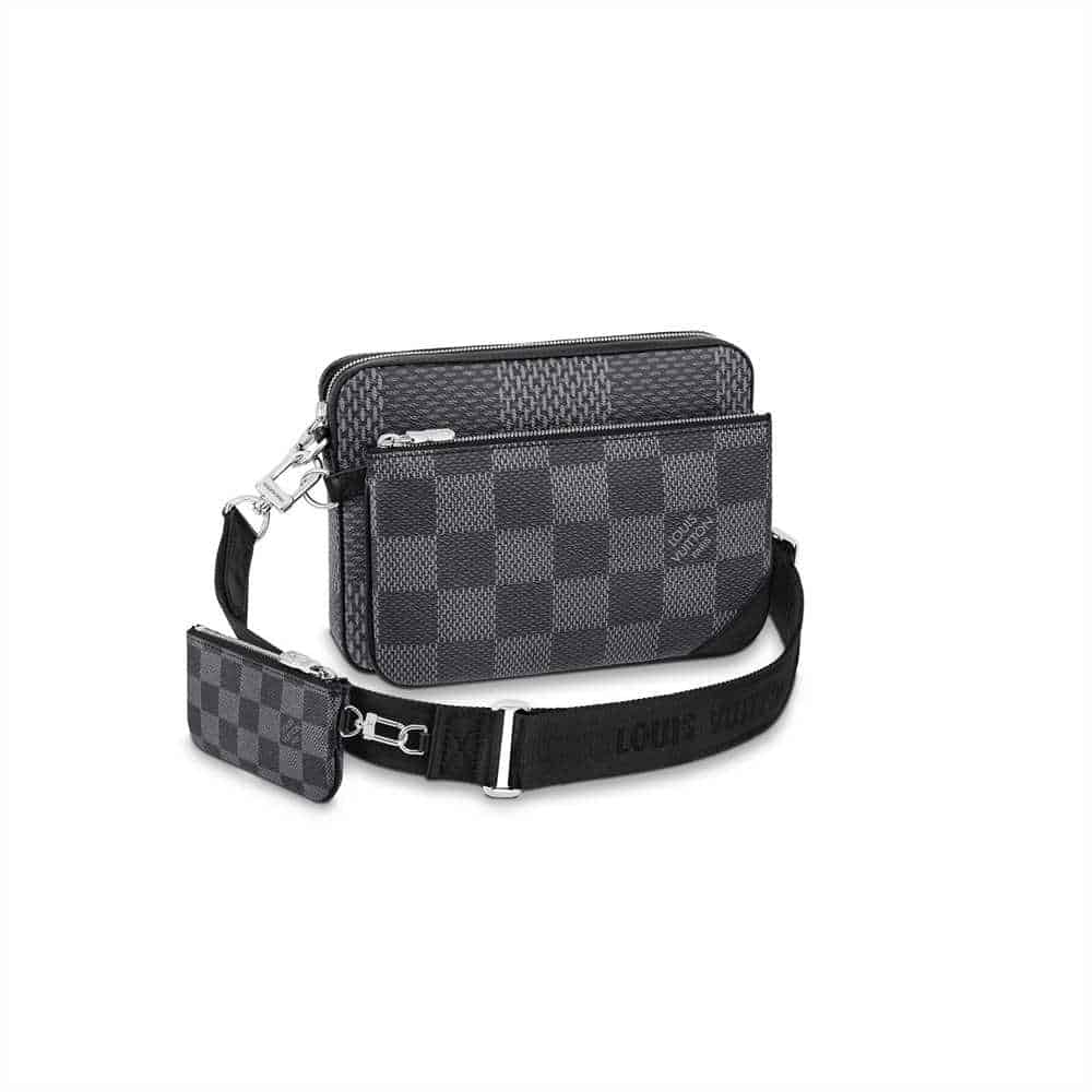 LV Trio Messenger Damier Side Bag - Black