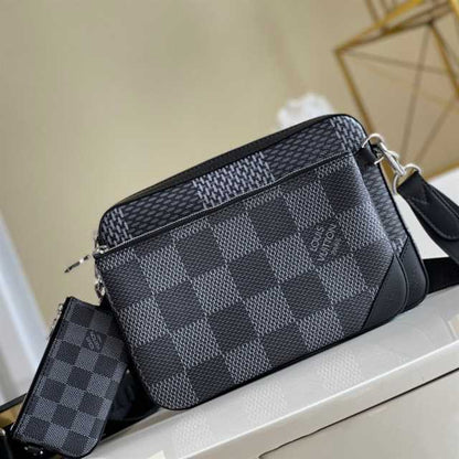 LV Trio Messenger Damier Side Bag - Black