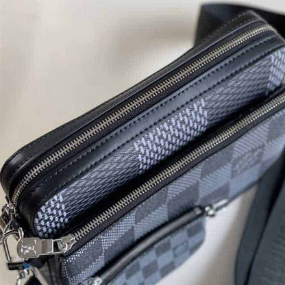 LV Trio Messenger Damier Side Bag - Black