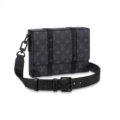 LV Trunk Messenger Monogram Eclipse Messenger Bag - Black
