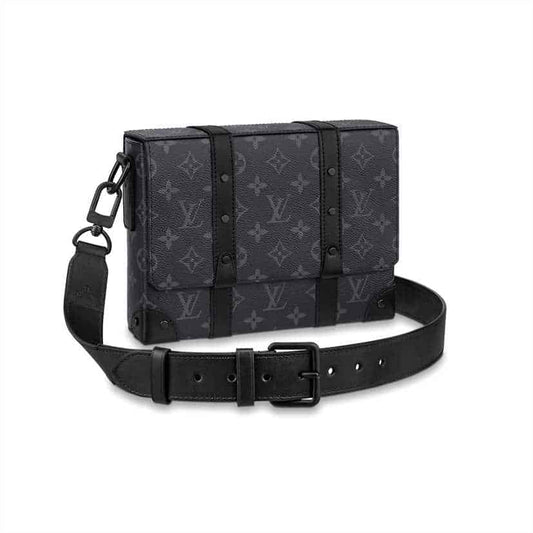 LV Trunk Messenger Monogram Eclipse Messenger Bag - Black