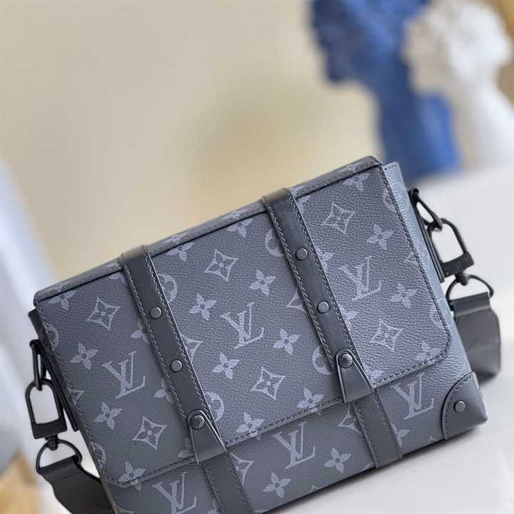 LV Trunk Messenger Monogram Eclipse Messenger Bag - Black