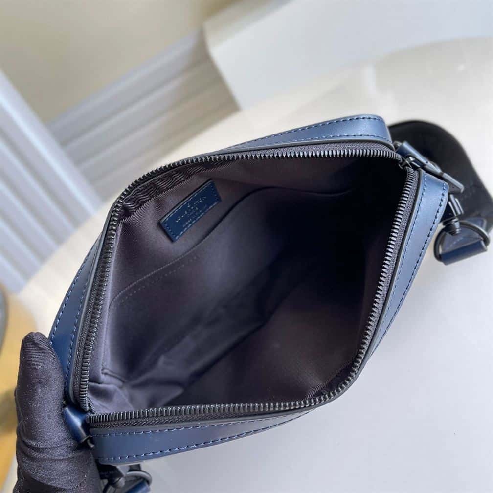 LV Monogram Shadow Cowhide Leather Duo Messenger Bag - Navy
