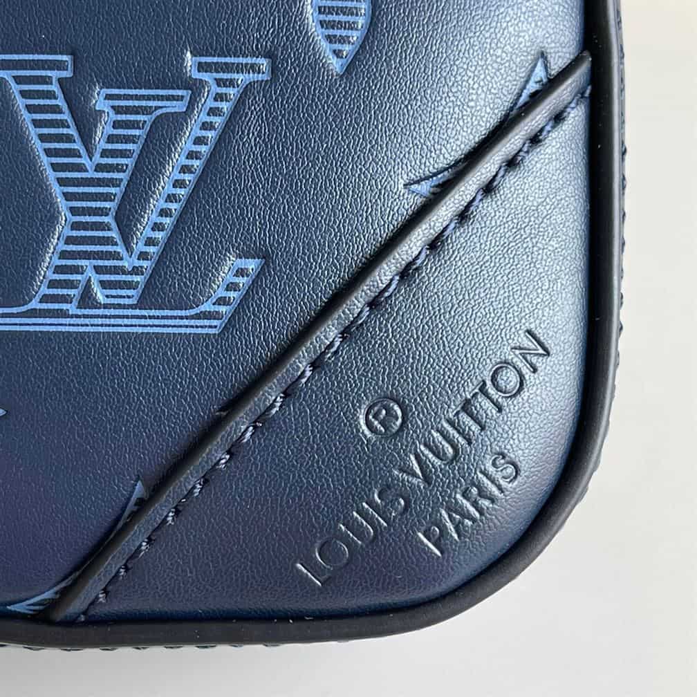 LV Monogram Shadow Cowhide Leather Duo Messenger Bag - Navy