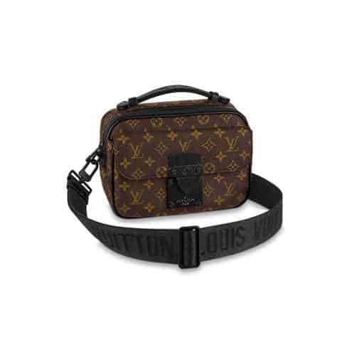 LV S Lock Messenger Bag Monogram Macassar Side Bag - Brown