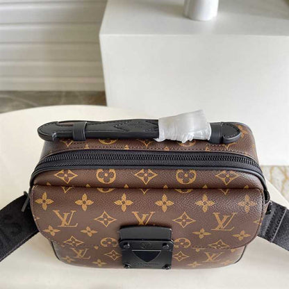 LV S Lock Messenger Bag Monogram Macassar Side Bag - Brown