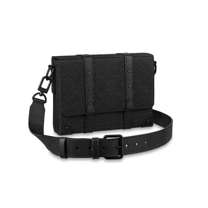 LV Trunk Taurillon Monogram Leather Messenger Bag - Black
