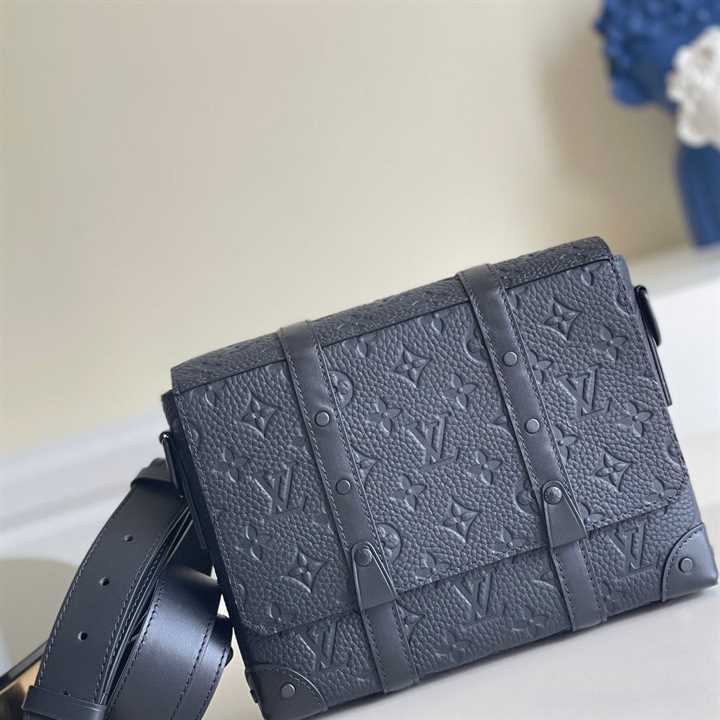 LV Trunk Taurillon Monogram Leather Messenger Bag - Black