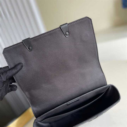 LV Trunk Taurillon Monogram Leather Messenger Bag - Black