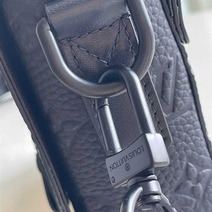 LV Trunk Taurillon Monogram Leather Messenger Bag - Black