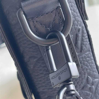 LV Trunk Taurillon Monogram Leather Messenger Bag - Black
