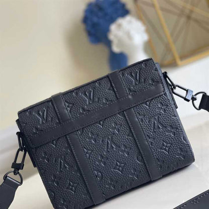 LV Trunk Taurillon Monogram Leather Messenger Bag - Black