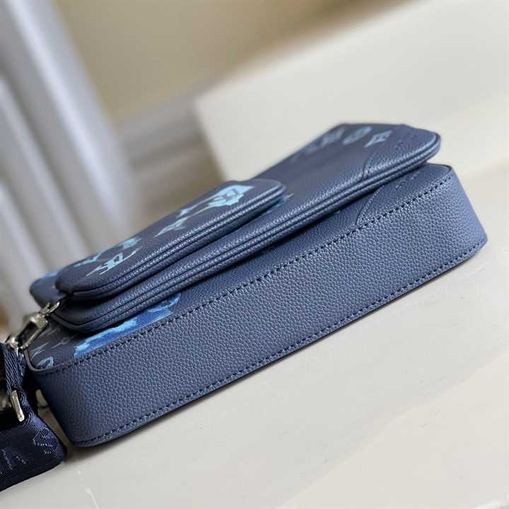 LV Trio Messenger Ink Leather Side Bag - Blue