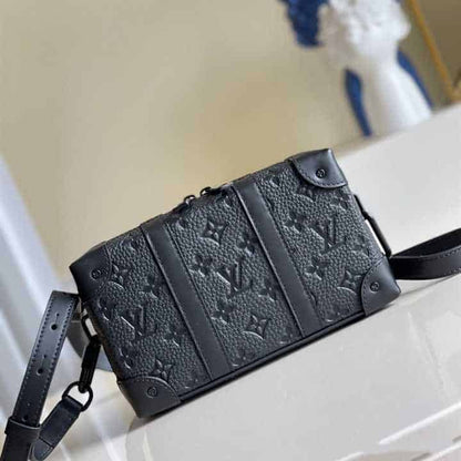 LV Soft Trunk Wallet Monogram Leather Side Bag - Black
