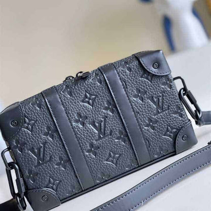 LV Soft Trunk Wallet Monogram Leather Side Bag - Black