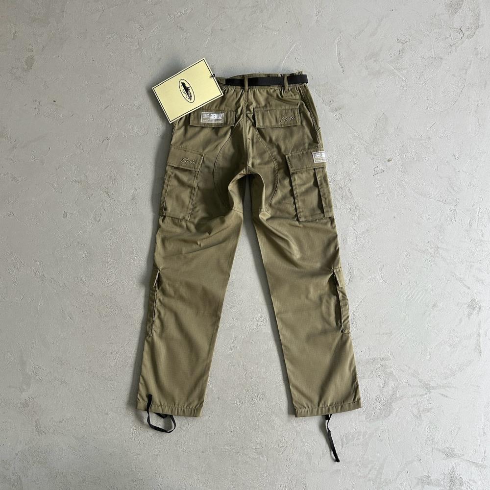 Crtez Logo Patch Cargo Pants - Military Green