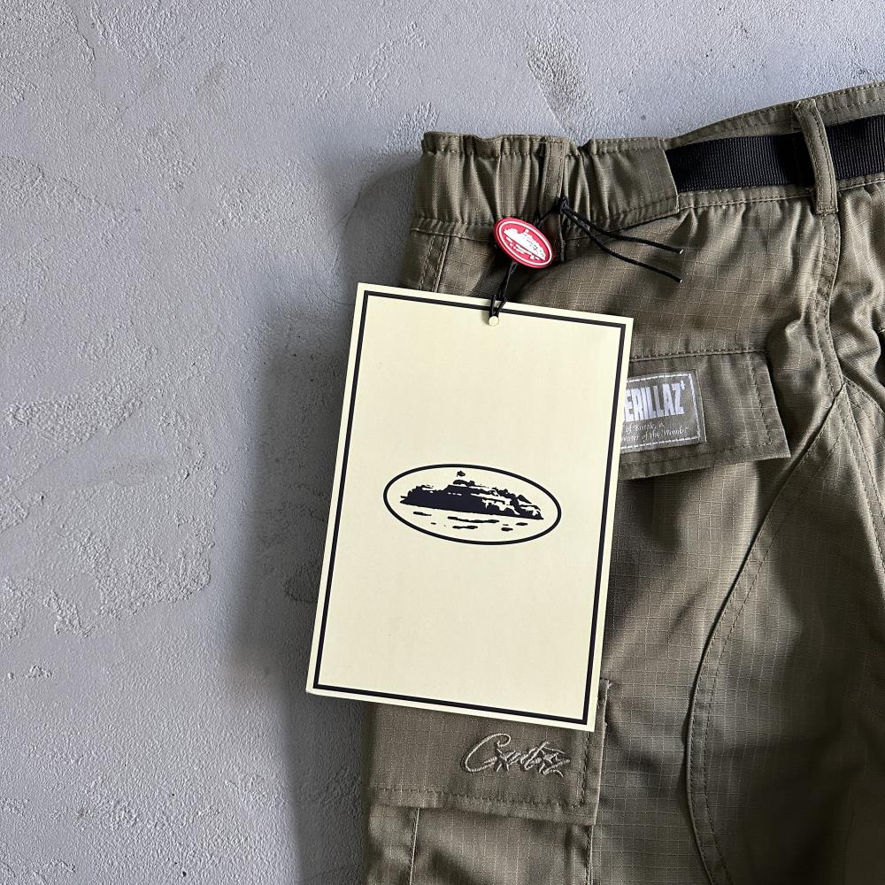 Crtez Logo Patch Cargo Pants - Military Green