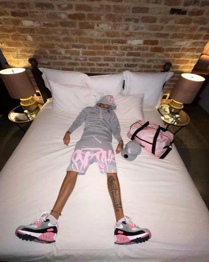 Syn T-Shirt & Shorts Set - Grey/Pink