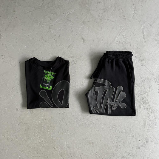 Syn T-Shirt & Shorts Set - Black