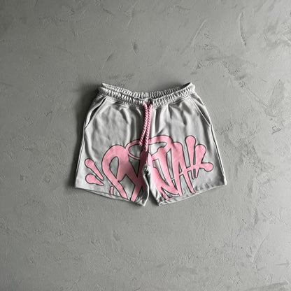 Syn T-Shirt & Shorts Set - Grey/Pink