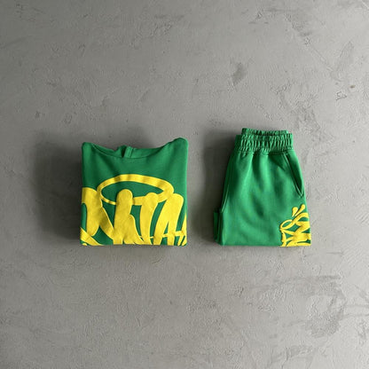 Syn Hoodie & Short Set - Green/Yellow