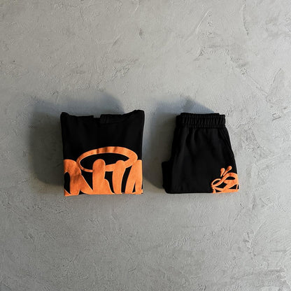Syn Hoodie & Short Set -  Black/Orange