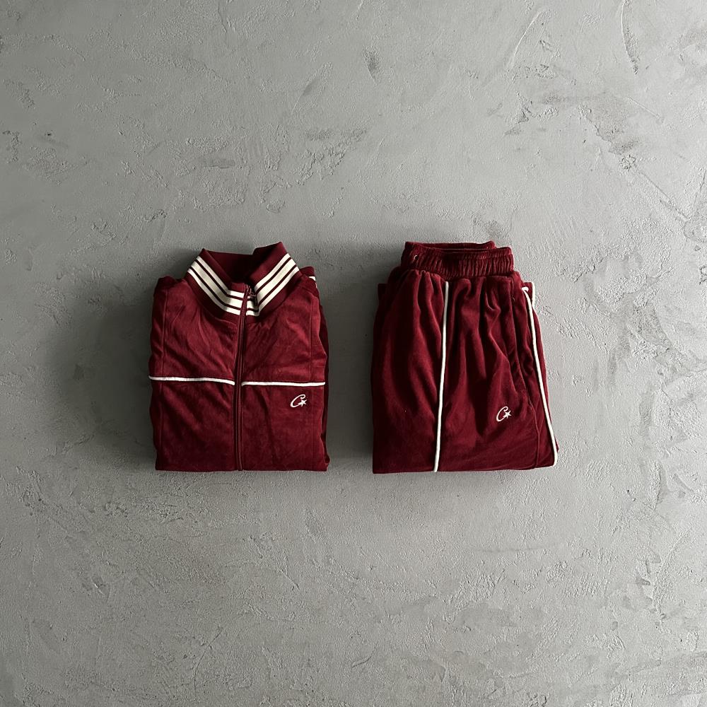 Crtez Velour Set - Red