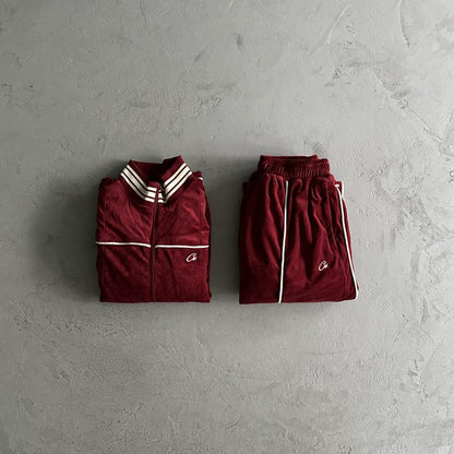 Crtez Velour Set - Red