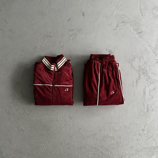 Crtez Velour Set - Red