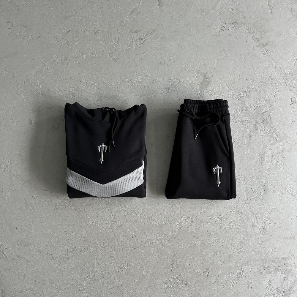 TS V Stripe Tracksuit - Black/Grey