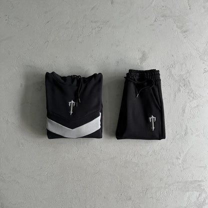 TS V Stripe Tracksuit - Black/Grey