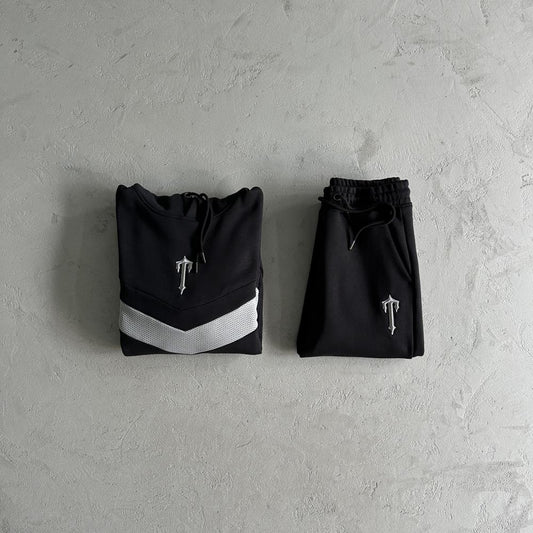 TS V Stripe Tracksuit - Black/Grey