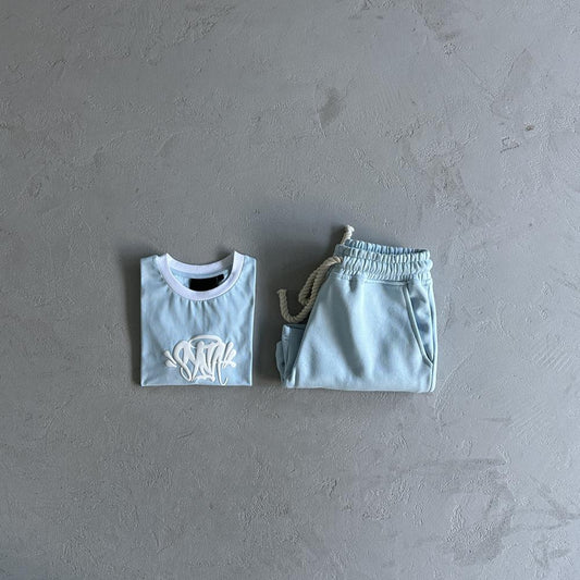 Women's Syn T-Shirt & Shorts Set - Baby Blue