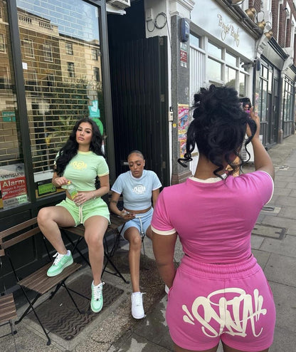 Women's Syn T-Shirt & Shorts Set - Mint Green